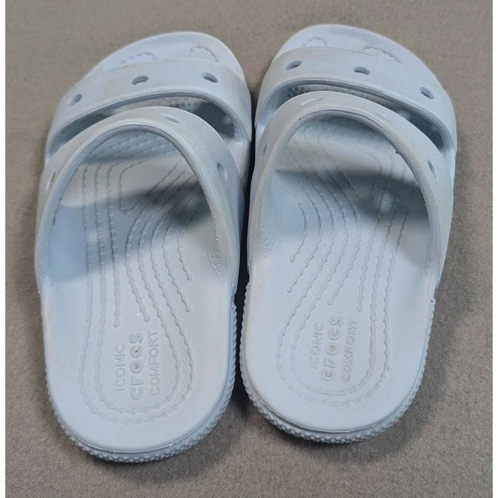 Crocs Sandals Kids 11 Blue Classic Iconic Comfort Two Strap Lightweight